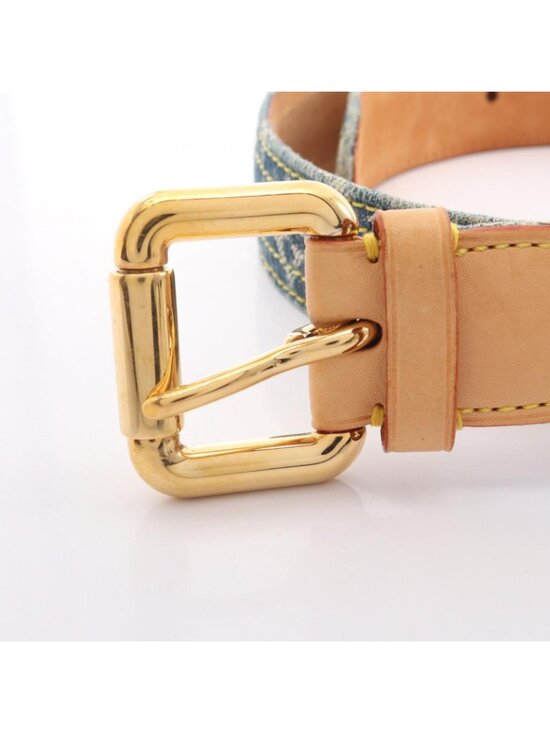 Louis Vuitton Belt Ceinture Monogram Denim Gold main image 6